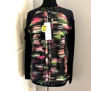 AXESEA Women Full Zip Swim Surf Rash Guard UPF 50